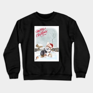 Welsh Pembroke Corgi Merry Christmas Santa Dog Crewneck Sweatshirt